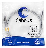 Cabeus PC-FTP-RJ45-Cat.5e-3m-LSZH Патч-корд F/UTP, категория 5е, 2xRJ45/8p8c, экранированный, серый, LSZH, 3м | код 8873c | Cabeus