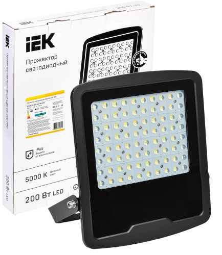 Прожектор светодиодный СДО 08-200 PRO 40х90град 5000К IP65 черный | код LPDO8-01-200-40-90-50-K02 | IEK фото 2