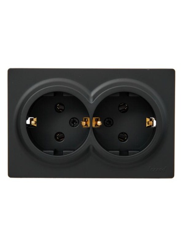Розетка 2-мест. с заземл. LETO закрытый корпус ПБТ черн. бархат LEZARD 752-4200-127B Розетка 2-мест. с заземл. LETO закрытый корпус ПБТ черн. бархат LEZARD 752-4200-127B