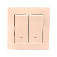 Валенсия выключатель 2-кл, 10А кремовый проходной PROxima | код EWV10-027-20 | EKF