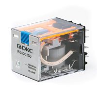 Реле миниатюрное силовое, 3CO, ком. ток 16А, AgSnO2, напряжение 230V AC, опция: тест-кнопка+светодиод | код IR-230AC-3CO-D | DKC