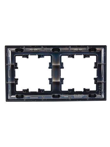 Рамка 2-м BRITE РУ-2-Бр хром/черн. | код BR-M22-12-2-K23 | IEK фото 3