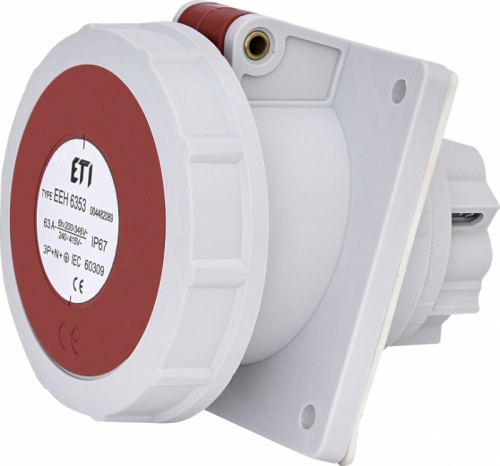 Розетка встраиваемая EEH-6353 IP67 (63A, 400V, 3P+N+PE) | код 004482089 | ETI