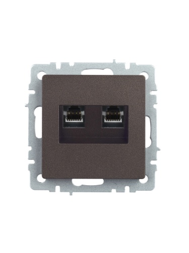 BRITE Розетка двойная RJ11+RJ45 кат.5E РК/Т12-БрТБ темная бронза | код BR-KT20-O-1-K45 | IEK фото 6