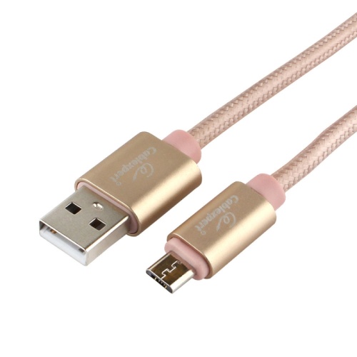 Кабель USB 2.0 Cablexpert CC-U-mUSB01Gd-1.8M, AM/microB, серия Ultra, длина 1.8м, золотой, блистер | код CC-U-mUSB01Gd-1.8M | Cablexpert