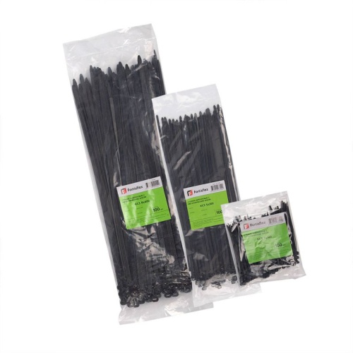 Стяжки нейлоновые КСЗ 8х300 (ч) (100шт.) (Fortisflex) | код 74113 | Fortisflex фото 5