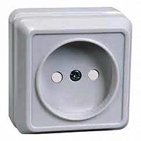 Розетка ОКТАВА, открытый монтаж, со шторками, кремовый | код. ERO13-K33-10-DC | IEK