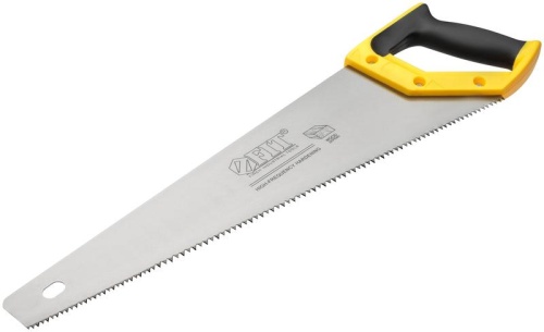 Ножовка по дереву, крупный кален.зуб 5 ТPI с запилом 7 ТPI, 2D заточка, пласт.прорезинен.ручка 450 мм | код 40469 | FIT фото 2