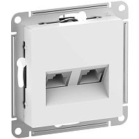 Розетка компьютерная 2-м AtlasDesign RJ45 кат.6A механизм бел. | код ATN000188 | Systeme Electric