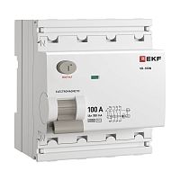 Выключатель дифференциального тока ВД-100N 4P 100А 300мА тип AC эл-мех 6кА PROXIMA EKF | код E1046M100300 | EKF