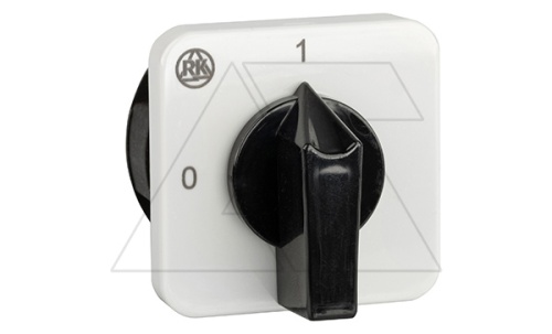 Переключатель BS 16 05 U, 1P, 20A, тип 0-1 (90°), 1NO на 1, 2.5kW(230VAC по АС-23), на дверь, фронт IP40 | код EAC605982R | Rade Koncar
