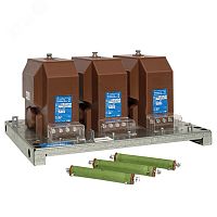 Трёхфазная группа трансформаторов напряжения НИОЛ-СТ-6-2М1-100/V3/100/V3/100/3-0,5/0,5/3Р-20ВА/20ВА/100ВА У2 | код 3NIOLST-11332-20/20/100BA | EKF