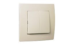 Lillium Natural Kare Выключатель с/у 2-кл. кремовый. 250В 10А | код 32010003 | Makel