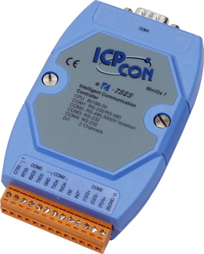 I-7523 CR Intelligent Communication Controller with one RS-485 port, two RS-232 ports and one RS-232/R | код 00-05000877 | ICP DAS