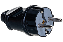 Вилка электрич. с заземл. прям. черн. 16А 250В (еврослот) UNIVersal А1010