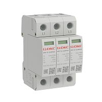 УЗИП, тип 2, 3 полюса, Imax 40kA, со сменным модулем, Un 440V | код SPD-T2-3L40P440 | DKC