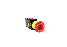 PB0-AS542-24L Кнопка управления Грибок ?40мм с фиксацией, 1NC, AC/DC 24 В с подсветкой (Красный) | код PB0-AS542-24L | Plastim
