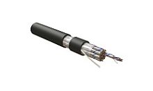 Hyperline UUTP50W-C5-S24-OUT-PE-BK Кабель витая пара, неэкранированная U/UTP, категория 5, 50 пар (5 пар (24 AWG)х10), одножильный (solid), внешний, PE, -40°C – +60°C, черный | код 445187 | Hyperline