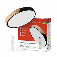 Светильник сд SCANDY WOOD-120RCB 120Вт 230В 3000-6500K 9600Лм 500x50мм с пультом ДУ черный IN HOME | код 4690612047164 | IN HOME