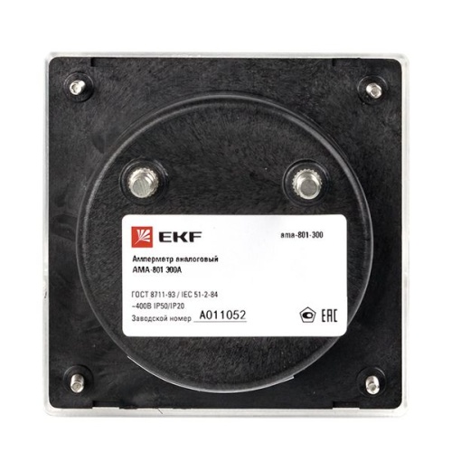 Амперметр AMA-801 аналоговый на панель (80х80) круглый вырез 300А трансф, подкл, | код ama-801-300 | EKF фото 5