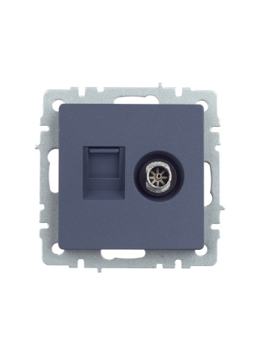 BRITE Розетка двойная TV+RJ45 кат.5E РТВ/РК12-БрМ маренго | код BR-AK20-1-K35 | IEK фото 3