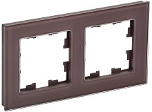 Рамка 2-м BRITE РУ-2-2-БрТБ стекло темн. бронза | код. BR-M22-G-K45 | IEK