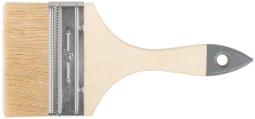 Кисть флейцевая "Лайт" 4дюйм (100мм) натур. свет. щетина деревянная ручка КУРС 00808 фото 2