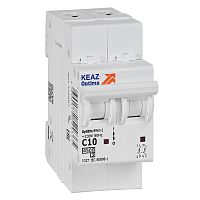 Выключатель автоматический двухполюсный 10А C 4,5кА AC OptiDin BM63-2C10-4,5-УХЛ3 | код.326802 | КЭАЗ