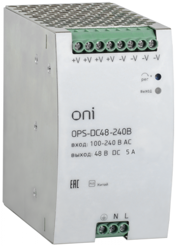 Блок питания OPS 220В AC/48В DC 240Вт ONI | код OPS-DC48-240B | ONI