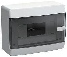 UNION Compact Корпус пластиковый ЩРН-П-8 IP41 черная прозрачная дверь IEK | код UIC-KP12-N-08-41-K01 | IEK