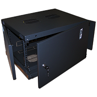 Шкаф настенный Next, 6U 550x600, металлическая дверь, черный | код TWT-CBWNM-6U-6x6-BK | TWT