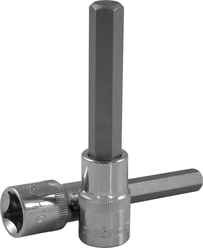 Насадка торцевая 1/2''DR с вставкой-битой шестигранной, Н12, 100 мм | код 121212 | Ombra