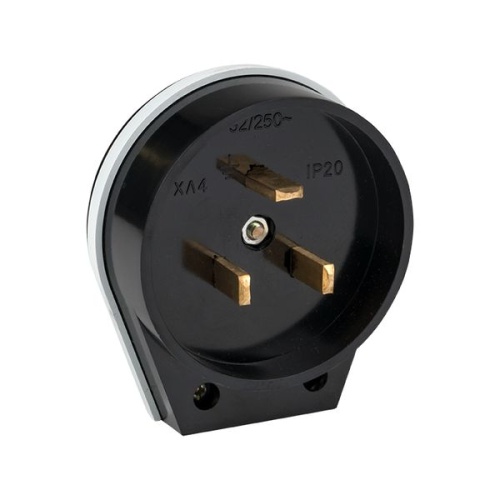 Вилка для разъема РШ-ВШ 32А 250В 2P+PE карболитовая черн, | код AS-250-B-02 | EKF фото 2