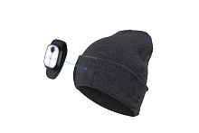 Шапка с фонариком 215х205х5 черн. 3 режима свечения+функция SOS Космос KOCHat2_black