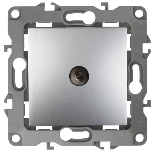 Розетка TV проходная, Эра12, алюминий, 12-3102-03 | код Б0027433 | ЭРА