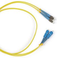 Патч-корд волоконно-оптический (шнур) SM 9/125 (OS2) FC/UPC-SC/APC 2 мм simplex LSZH 1 м, Hyperline FC-S2-9-FC/UR-SC/AR-H-1M-LSZH-YL | код 248422 | Hyperline