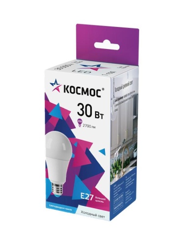 Лампа светодиодная А70 30Вт 6500К Е27 174-265В | код LkecLED30wA70E2765 | КОСМОС