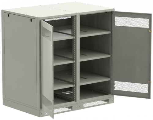 ITK LINEA B Шкаф (пустой) 1450х1400мм дверь двуст. мет. сер. | код LB35-14H49-2M | ITK by IEK