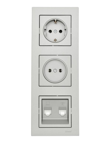 Рамка 3-местн. вертик. VESNA платина LEZARD 742-3500-153 фото 4