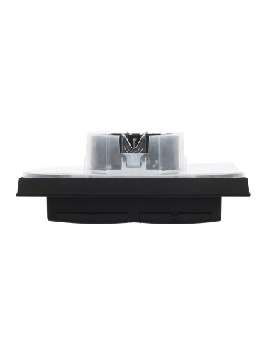 BRITE Розетка 2-местная с заземлением с защитными шторками и крышкой 16А в сборе IP44 РСбш12-3-44-БрЧ черный | код BR-R26-16-44-K02-F | IEK фото 2