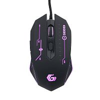 Мышь игровая Gembird MG-510, USB, черный, 5 кнопок+колесо-кнопка, 3200 DPI, подсветка 3 цвета, кабель тканевый 1.75м | код MG-510 | Gembird