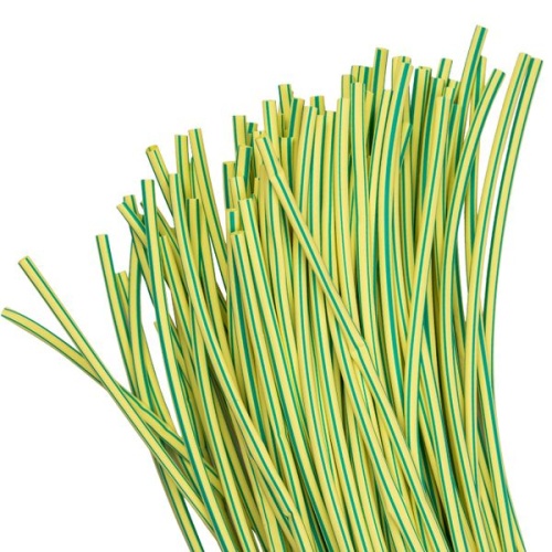 Термоусаживаемая трубка ТУТ нг 8/4 желто-зеленая в отрезках по 1м PROxima | код tut-8-yg-1m | EKF фото 2