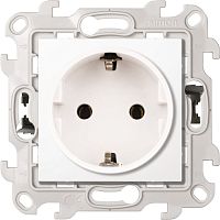 Механизм розетки 1-м СП Push&Go 16А IP20 2P+E без защ. шторок бел. | Код. 2420434-030 | Smon