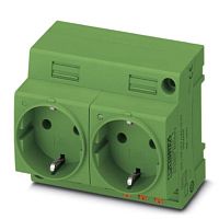 Двойная розетка EO-CF/PT/LED/DUO/GN | код 0804050 | PHOENIX CONTACT
