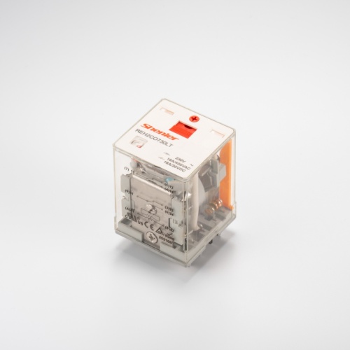 Реле 2CO, 230VAC, 16A, LED, тест кнопка | код REH2CO110LT | Shenler
