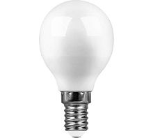 Лампа светодиодная LED 13вт Е14 белый матовый шар (SBG4513) | код 55158 | SAFFIT
