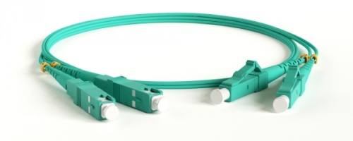 Патч-корд волоконно-оптический (шнур) MM 50/125(OM3) LC-SC duplex 10G LSZH 10 м, Hyperline FC-D2-503-LC/PR-SC/PR-H-10M-LSZH-AQ | код 42804 | Hyperline