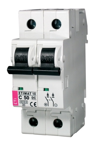 Автоматический выключатель ETIMAT 10 DC 2p C 50A (6 kA) | код 002138721 | ETI