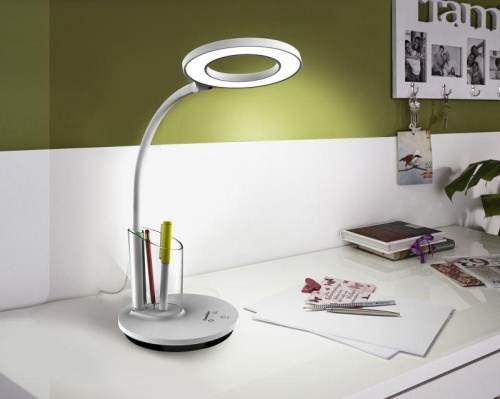 Светильник настольный KD-826 C01 LED 8Вт 230В 480лм сенсор. RGB-подсв. рег. ярк/цветов. темп. пенал бел. Camelion 14145 фото 4