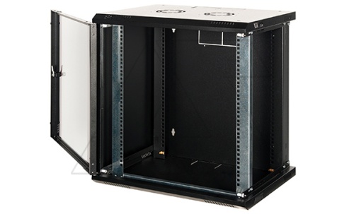Щит телекоммуникационный 19., 21U, ВxШxГ 1033x600x600 мм, PROlineB, навесной, дверь стекло с перфор. по бокам, черный | код LN-PRB-21U6060-BL-F | LANDE